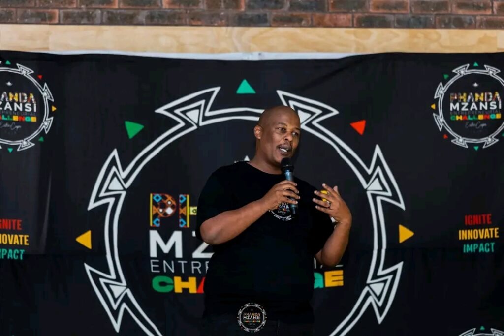 person speaking at a competition