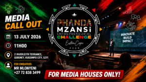 Web cover about an entrepreneur speaking on stage